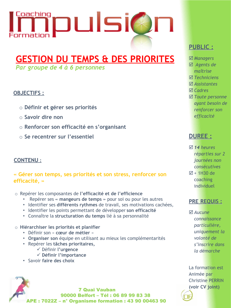 GESTION DU TEMPS P1